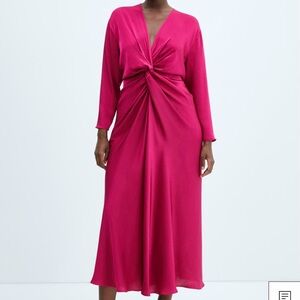 Mango Pink Midi Dress